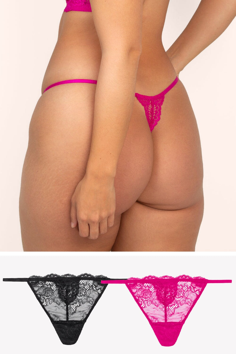 Temptation Lace V-String Thong | Berry/Black Hue Smart & Sexy Temptation Lace V-String Thong | Berry/Black Hue Smart & Sexy