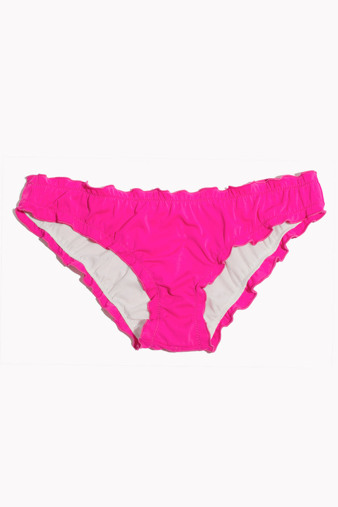 Swim Secret Ruffled And Ruched Back Bikini Bottom | Fuchsia Sizzle SWM SAS 