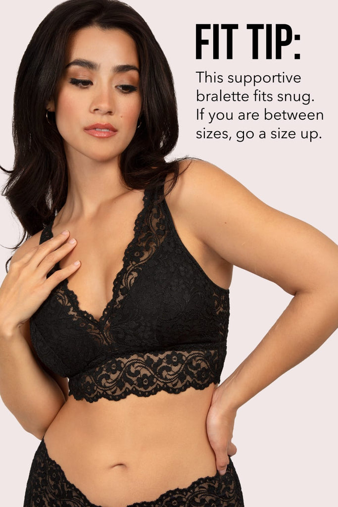 Signature Lace Deep V Bralette 2 Pack | Punchy Peach/Black Hue Bra SAS 