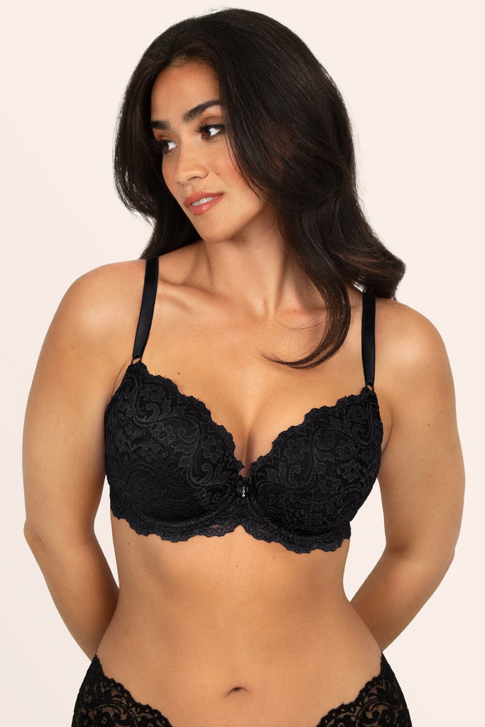 Signature Lace Push-Up Bra | Rich Black Lace INT SAS 