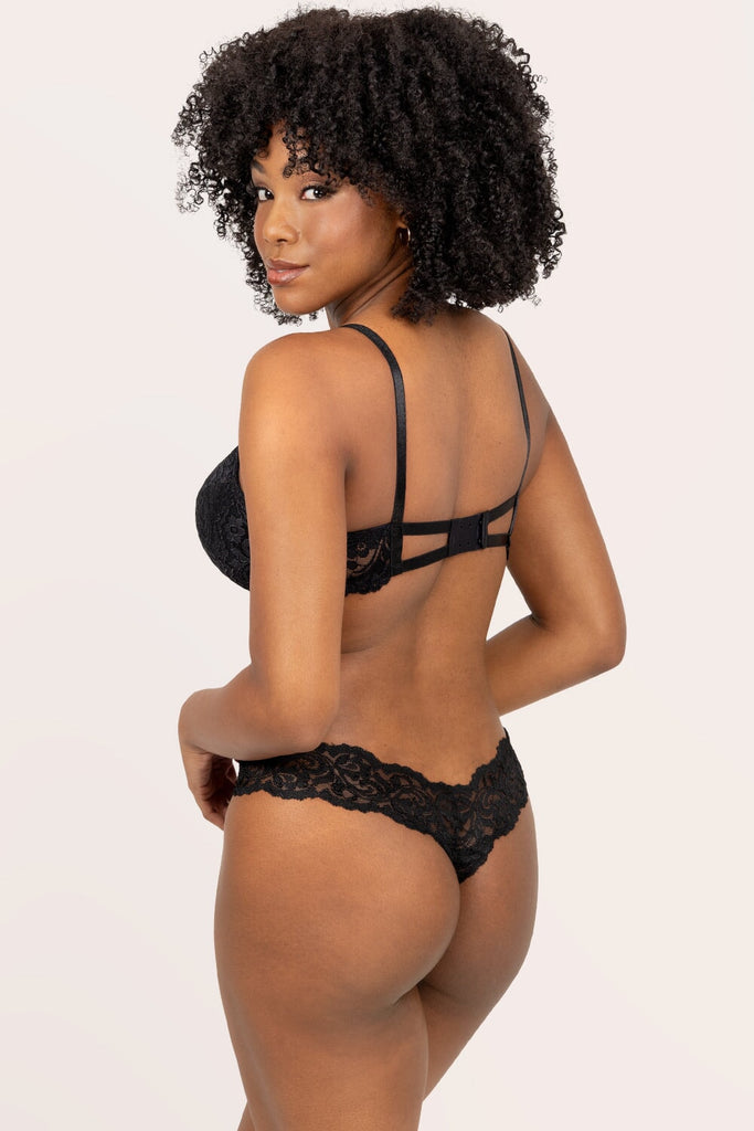Signature Lace Thong Panty 2 Pack | Black Hue/ Black Hue INT SAS 
