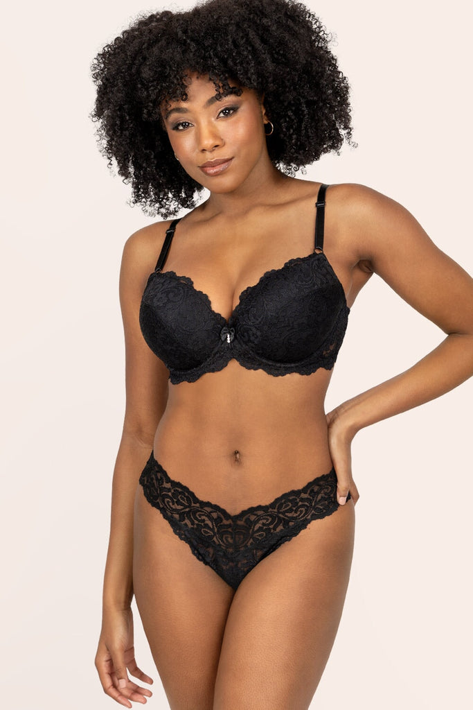 Signature Lace Thong Panty 2 Pack | Black Hue/ Black Hue INT SAS 