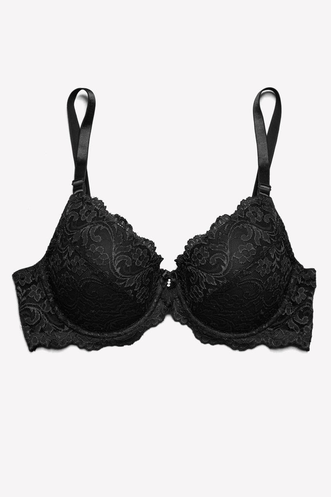 Signature Lace Push-Up Bra | Rich Black Lace INT SAS 