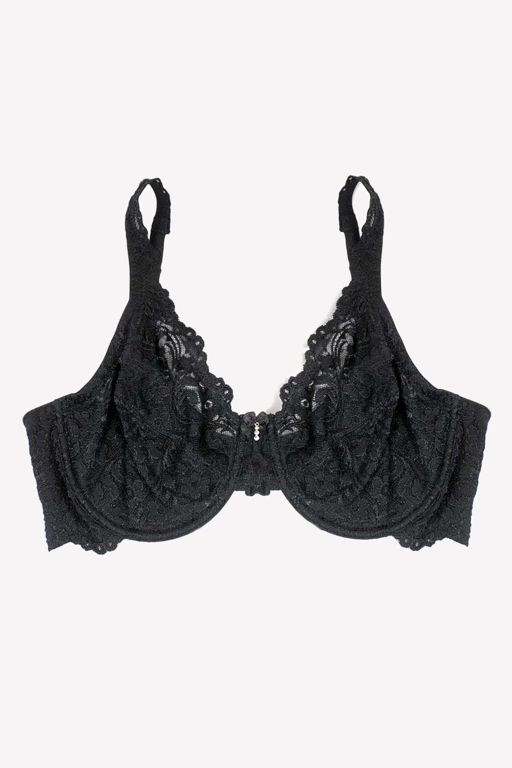 427 Women's Plus Size Full Coverage Sexy Lace Unpadded Underwire Bras  Minimizer Everyday Bra Black - Black / 32DDD