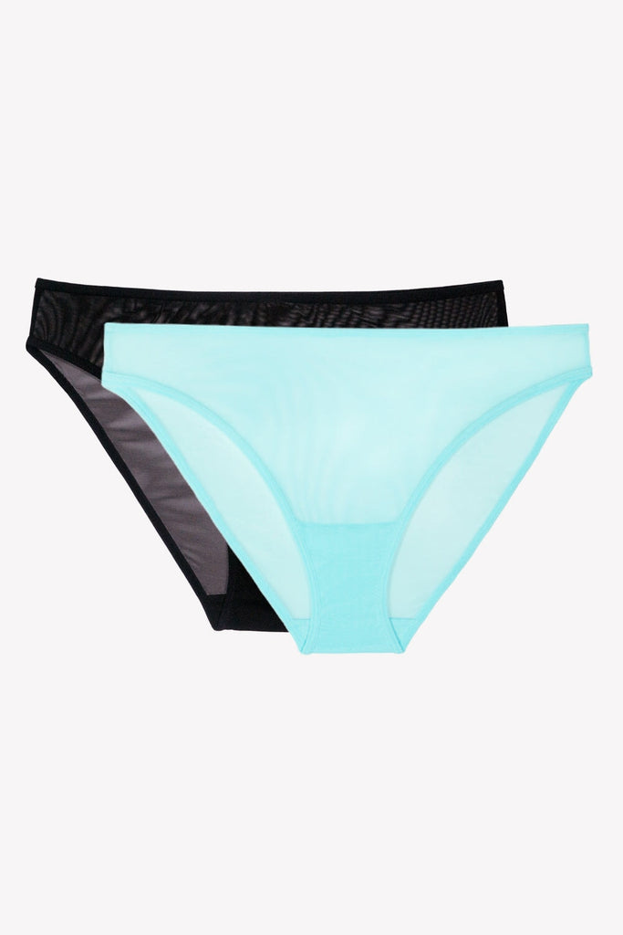 Mesh High Leg Panty 2 Pack | Aquamarine/Black Hue PANTY SAS 