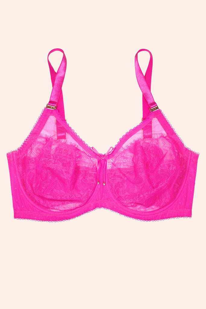Smart & Sexy Plus Size Retro Pink Lace Underwire Bra