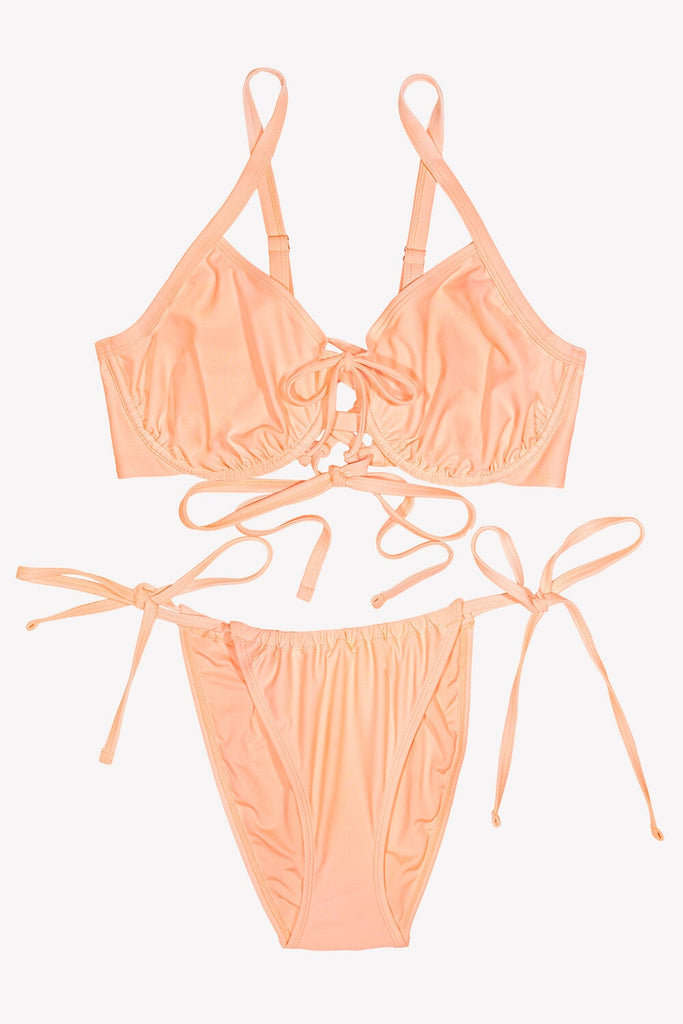Underwire Bikini Top And String Bikini Set | Peach Gelato BIKINSET SAS 