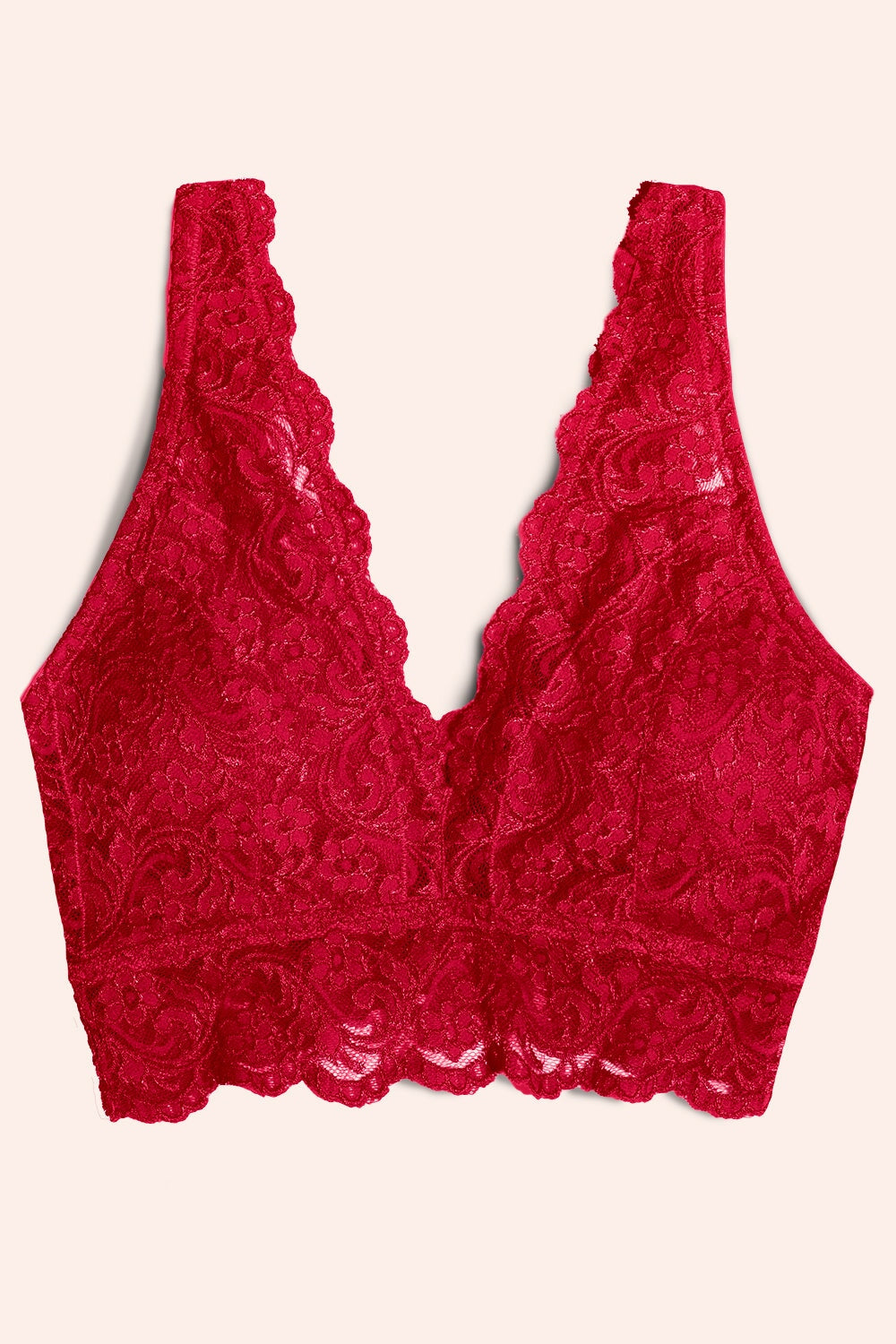 Smart & Sexy Women's Signature Lace Deep V Bralette, Style-SA874, Size: Large, Red Smart & Sexy Women's Signature Lace Deep V Bralette, Style-SA874, Size: Large, Red
