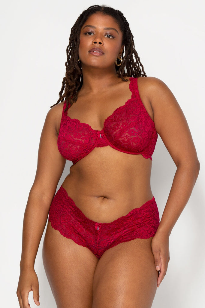 Plus Size Signature Lace Unlined Underwire Bra with Added Support | No No Red BRA SAS 
