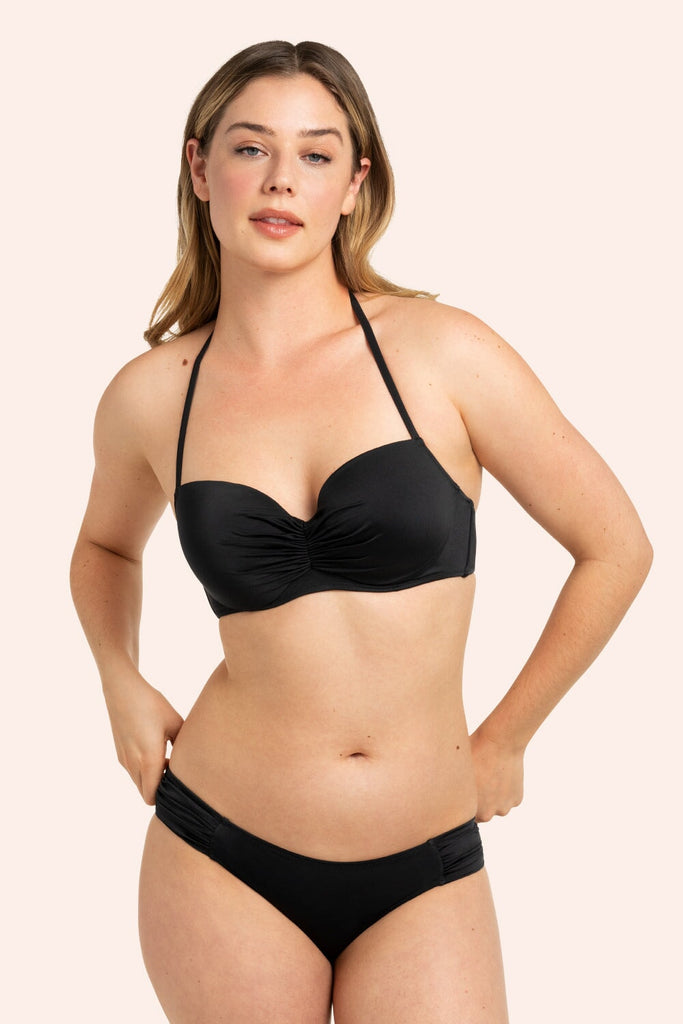 Swim Secret Side Ruched Bikini Bottom | Black Hue Bikini Bottom SAS 