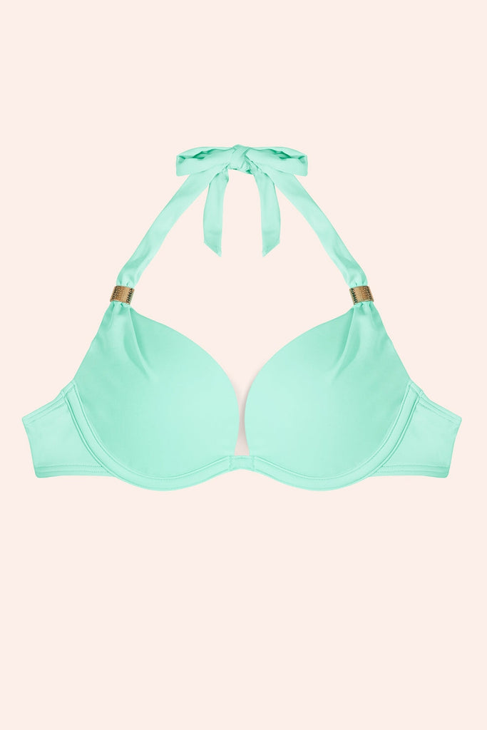 Swim Secret Push-Up Halter Bikini Top | Cool Mint Chip Bikini Top SAS 