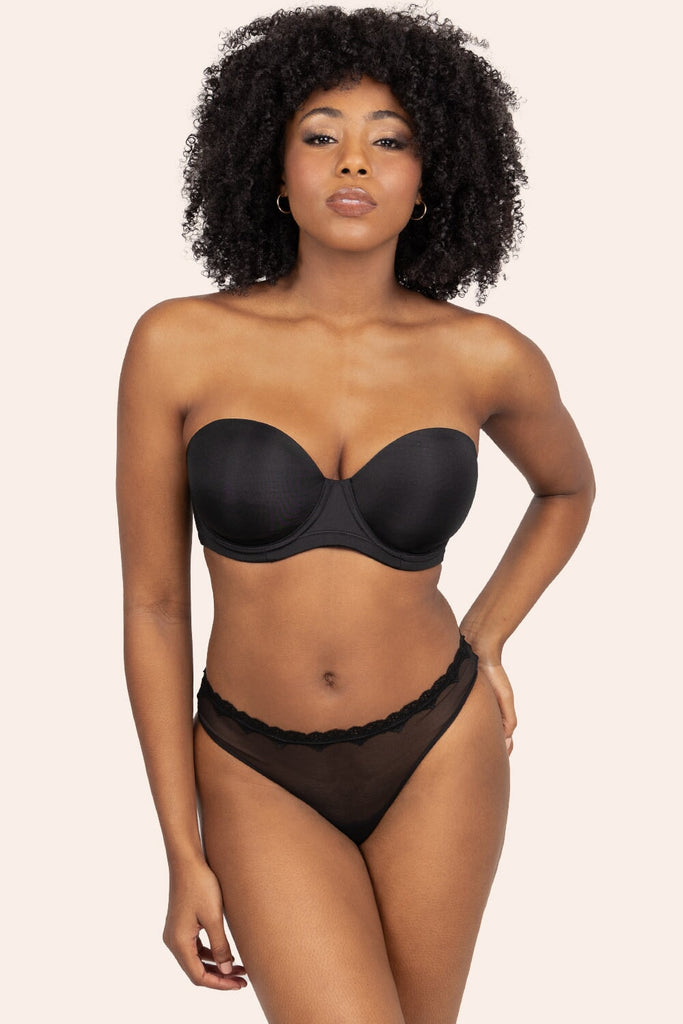 Full Support Light Lined Strapless Bra | Black Hue BRA SAS 