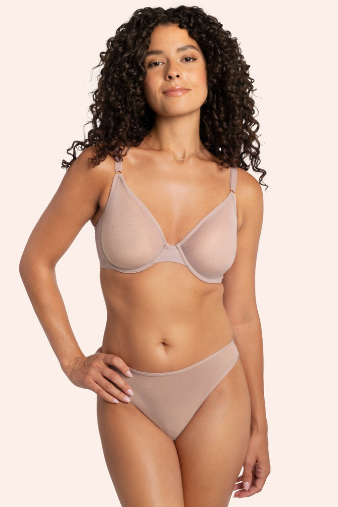 Sheer Mesh Demi Underwire Bra | Bark Mesh Bra SAS 