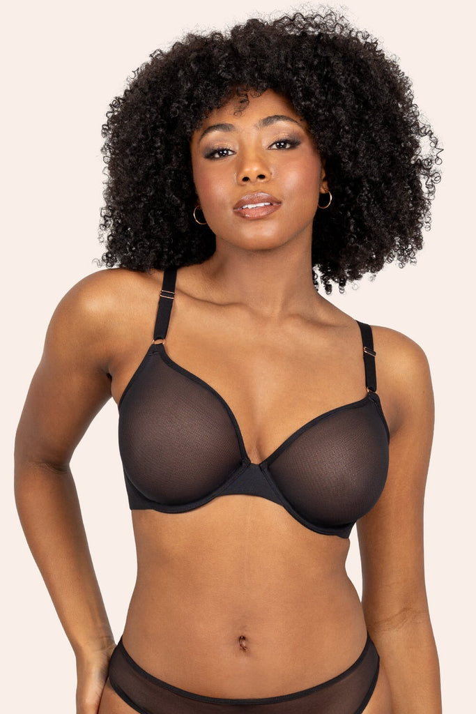 Sheer Mesh Demi Underwire Bra | Black Hue Mesh BRA SAS 