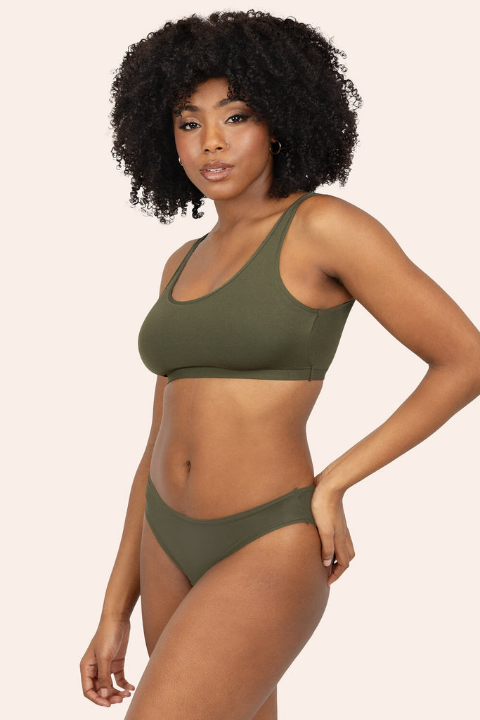 The Naked Scoop Neck Bralette 2 Pack | Olive Night/Black Hue Stretch BRA SAS 