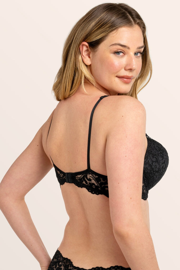Add 2 Cup Sizes Push-Up Bra | Black Signature Lace INT SAS 