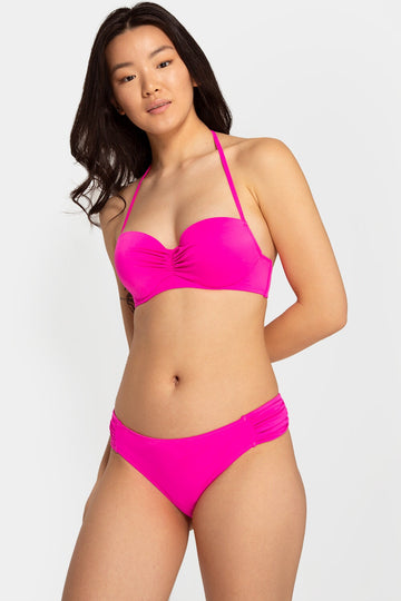 Swim Secret Side Ruched Bikini Bottom | Fuchsia Sizzle BIKINT SAS Fuchsia Sizzle S 