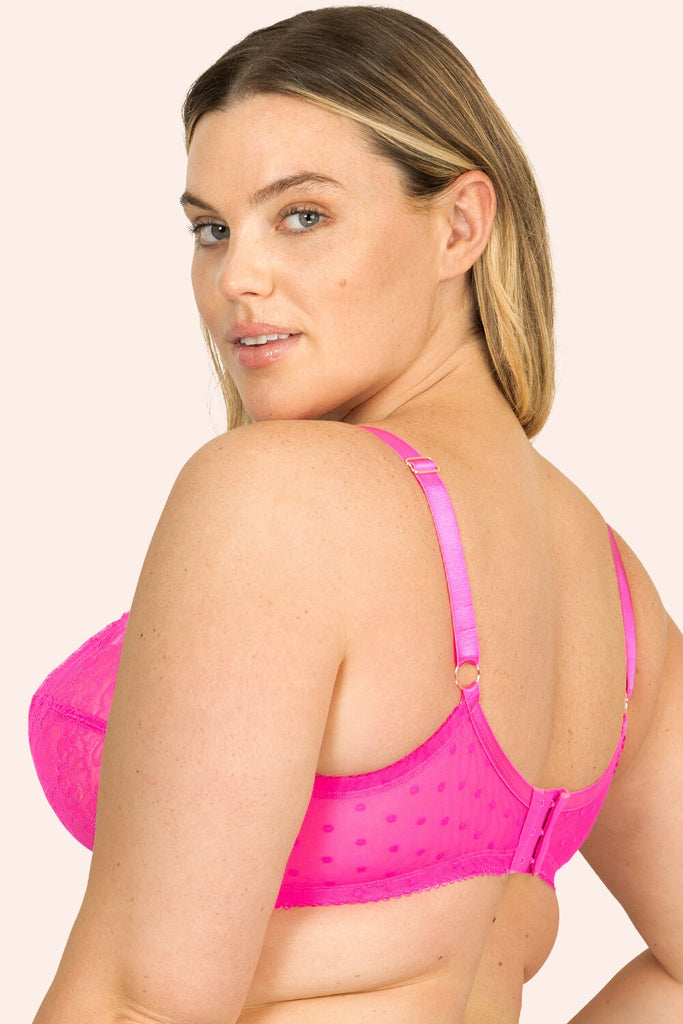 Smart & Sexy Plus Size Retro Pink Lace Underwire Bra