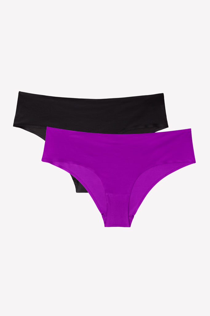 No-Show Hipster Panty 2 Pack | Black/Fierce Violet PANTY SAS 