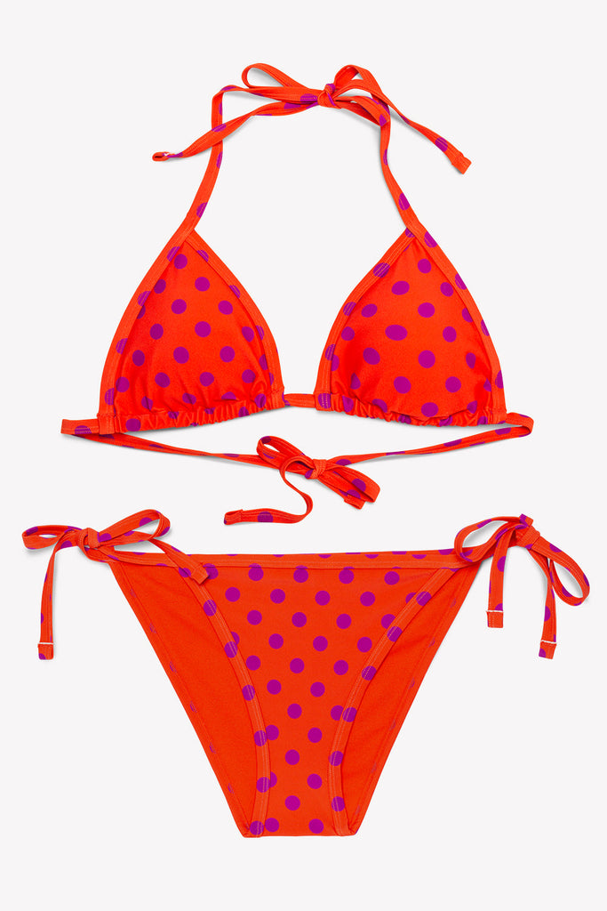 Triangle String Bikini Set | Bright Polka Dot Print N/A SAS 