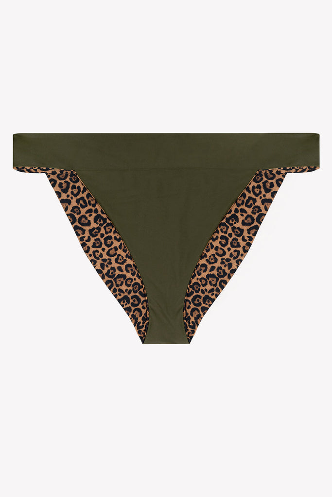 Reversible Banded Bikini Bottom | Classic Leopard/Olive Night SWMBTTM SAS 
