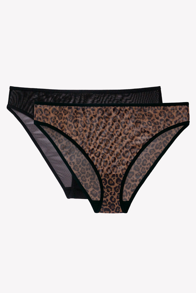 Mesh High Leg Panty 2 Pack | Classic Leopard/Black Hue PANTY SAS 