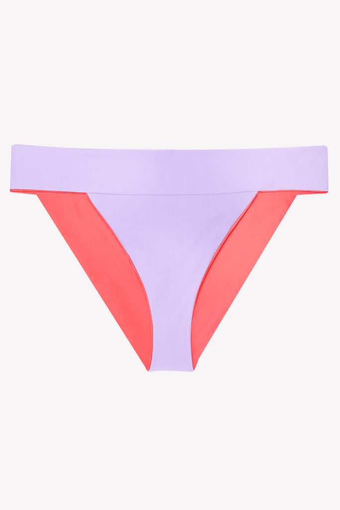 Reversible Banded Bikini Bottom | Lilac Iris/Punchy Peach SWMBTTM SAS 