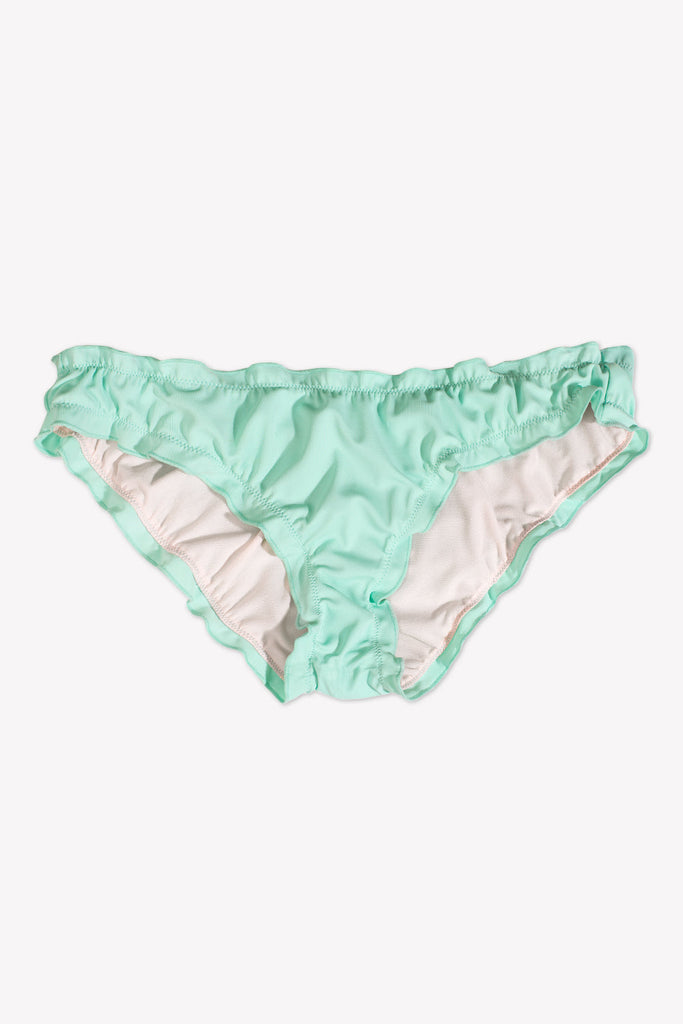 Swim Secret Ruffled And Ruched Back Bikini Bottom | Cool Mint Chip SWM SAS 