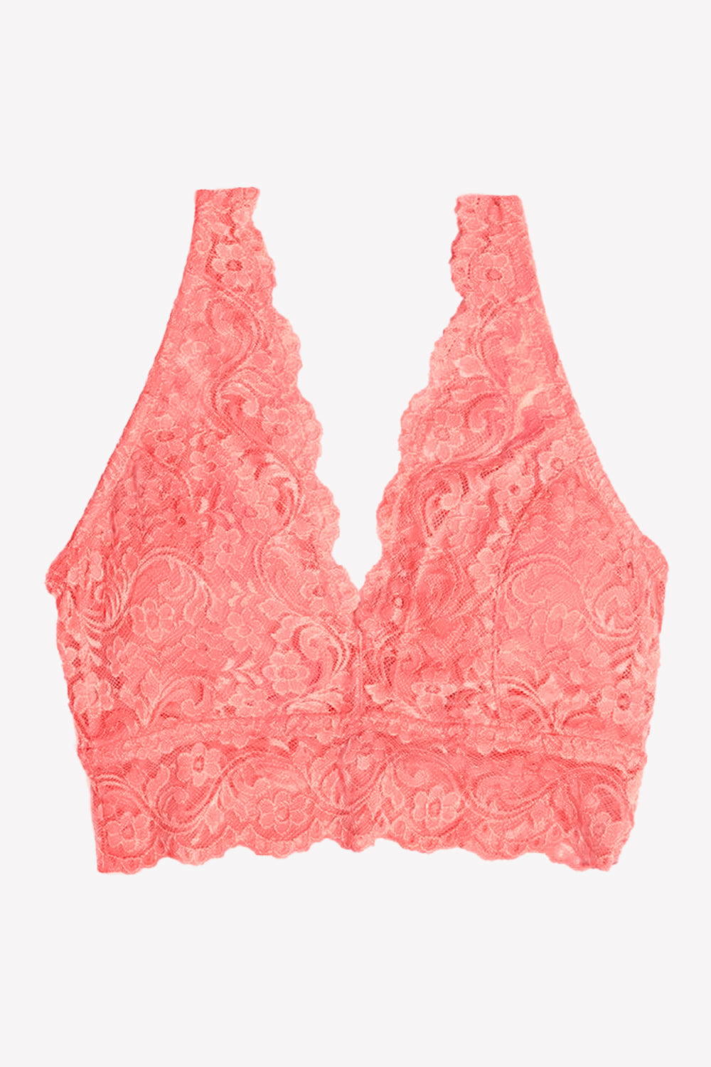 Smart & Sexy Signature Lace Deep V Bralette Punchy Peach/Black Hue S Smart & Sexy Signature Lace Deep V Bralette Punchy Peach/Black Hue S
