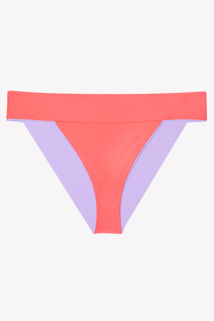 Reversible Banded Bikini Bottom | Lilac Iris/Punchy Peach SWMBTTM SAS 