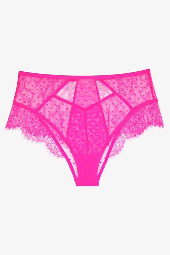 Lace High-Waisted Cheeky Panty | M Pink PANTY SAS 