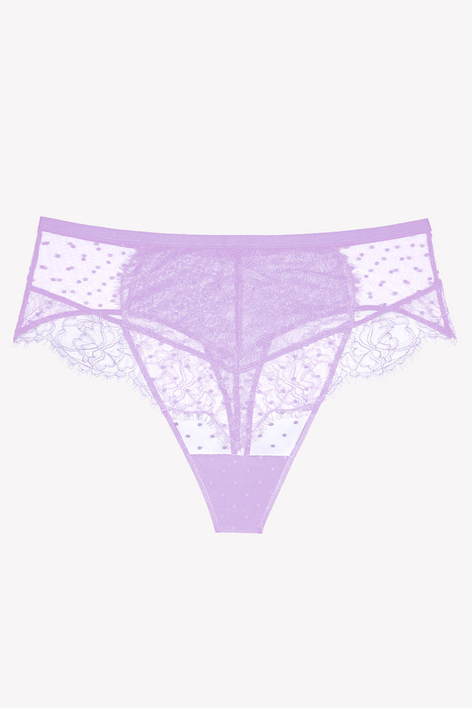Mesh & Lace High Waisted Thong | Lilac Iris PANTY SAS 