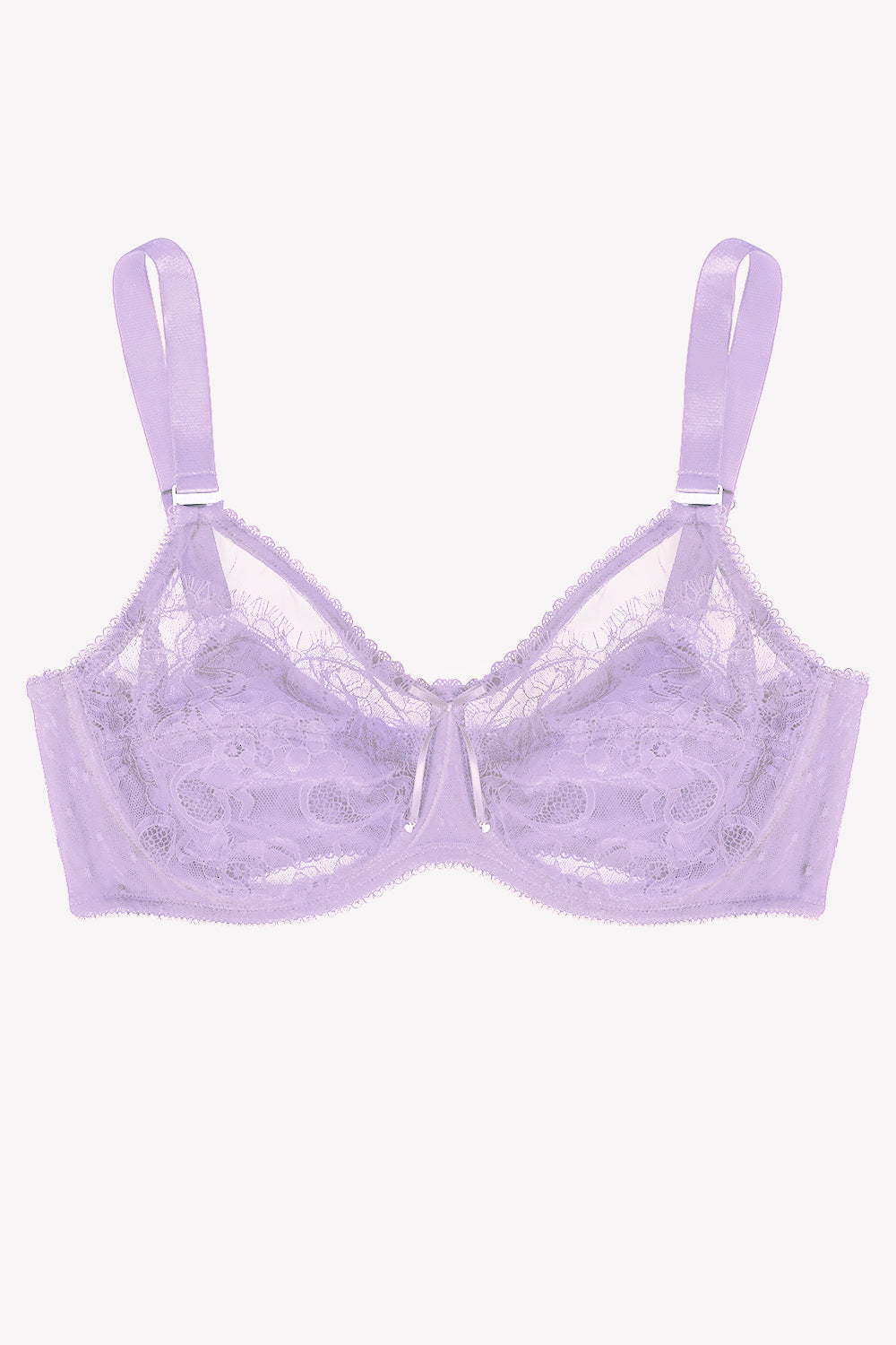 Smart & Sexy Women's Plus Size Retro Lace & Mesh Unlined Underwire Bra  Lilac Iris 38d : Target