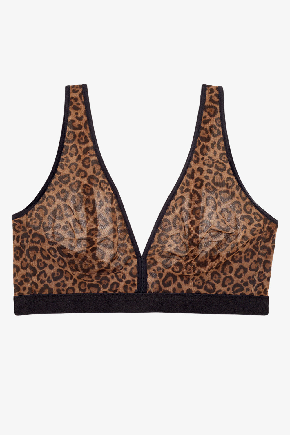 Sheer Mesh Plunge Bralette  Classic Leopard – Smart & Sexy