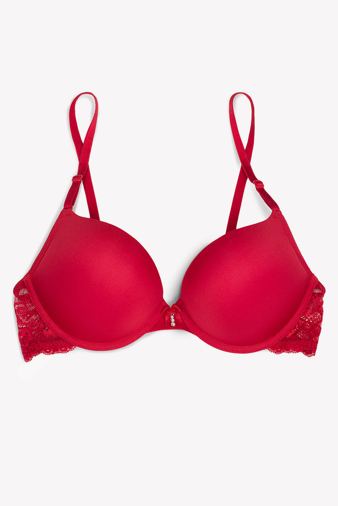 Add 2 Cup Sizes Push-Up Bra | Smooth No No Red INT SAS 