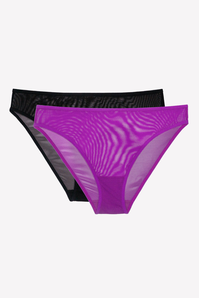 Mesh High Leg Panty 2 Pack | Fierce Violet/Black Hue PANTY SAS 