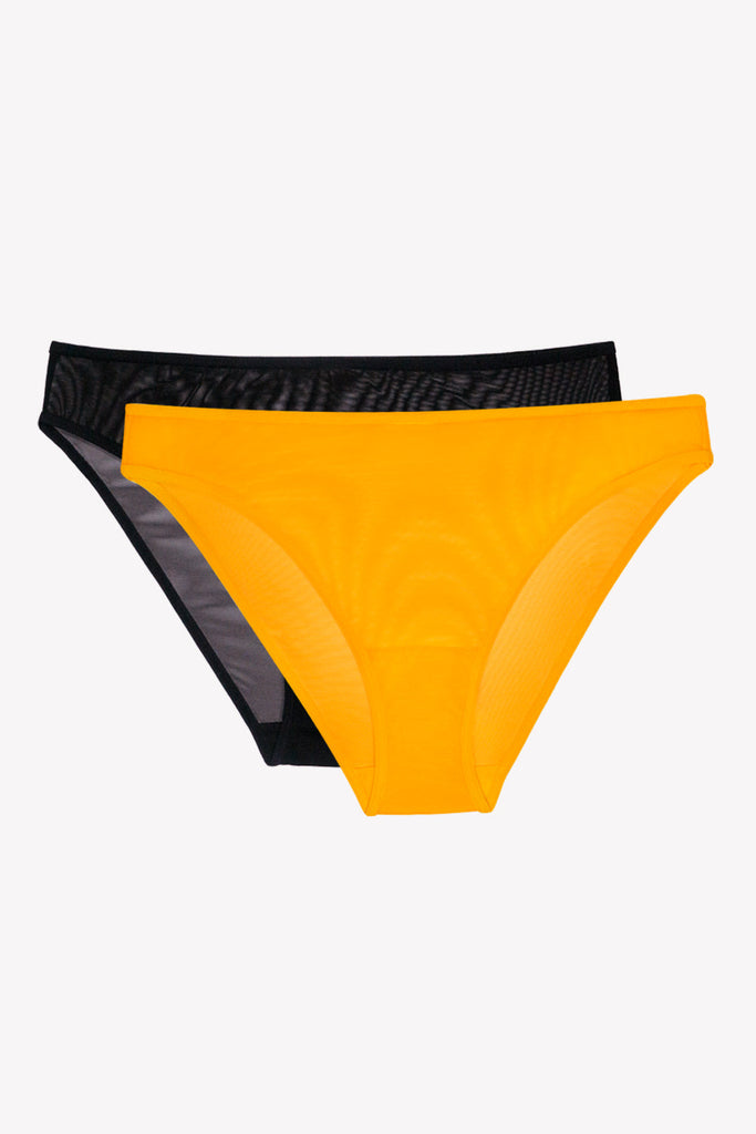 Mesh High Leg Panty 2 Pack | Saffron/Black Hue PANTY SAS 