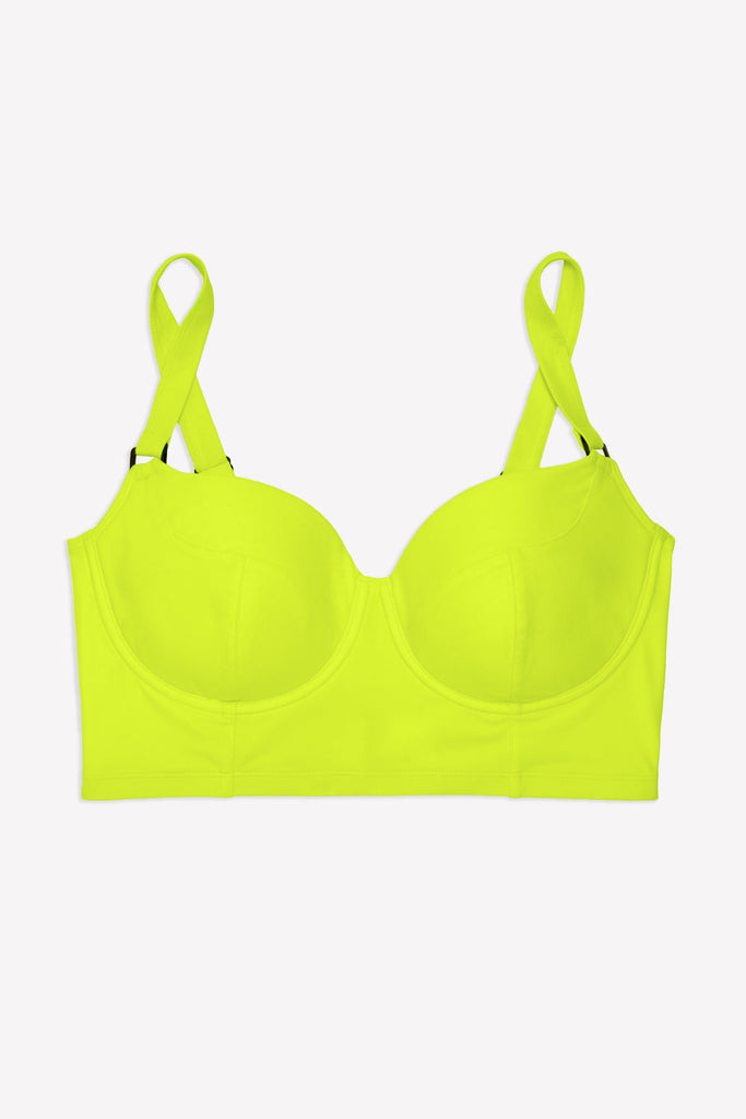 Long Lined Underwire Bikini Top | Neon Yellow BIKINT SAS 