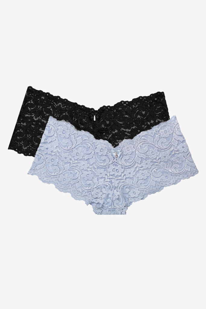 Signature Lace Cheeky Panty 2 Pack | Mineral Water/Black Hue PANTY SAS 