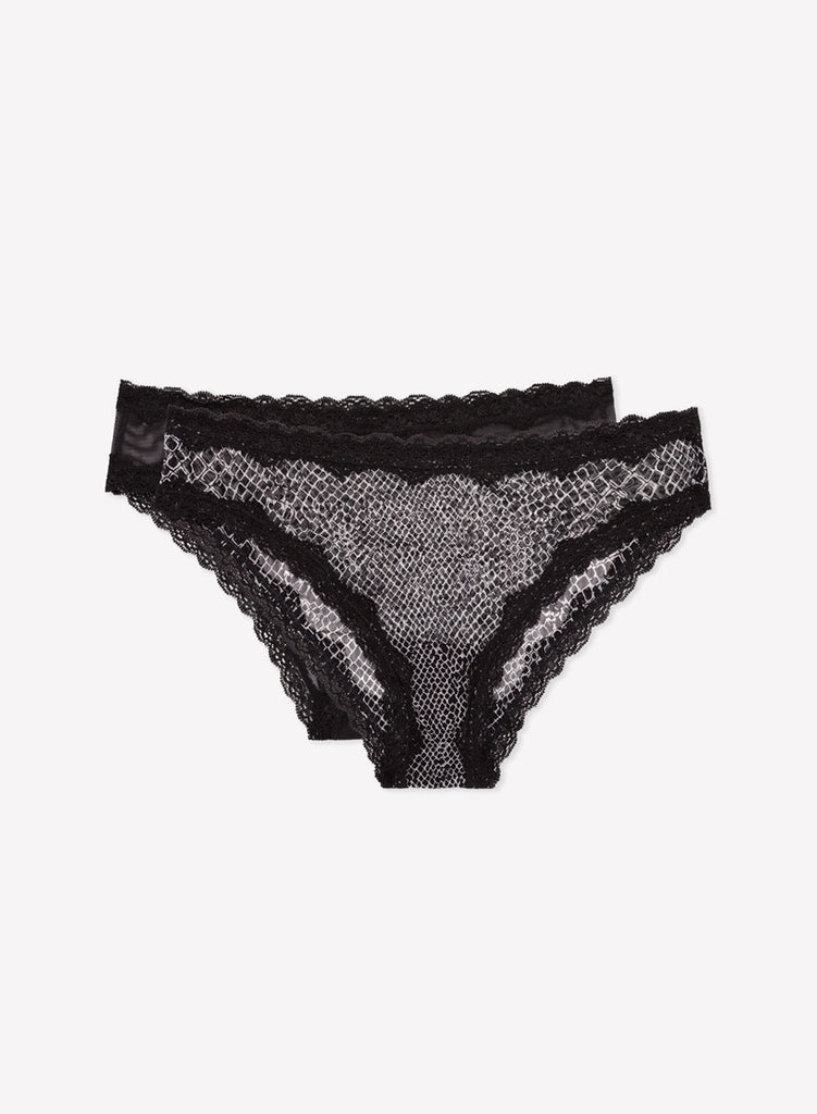 Lace Trim Cheeky Panty 2 Pack | Serpentine/Black Hue PANTY SAS Serpentine/Black Hue S 