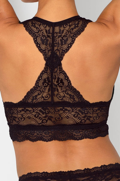 Smart & Sexy Womens Smooth Lace Longline Bralette Black Hue Lace S