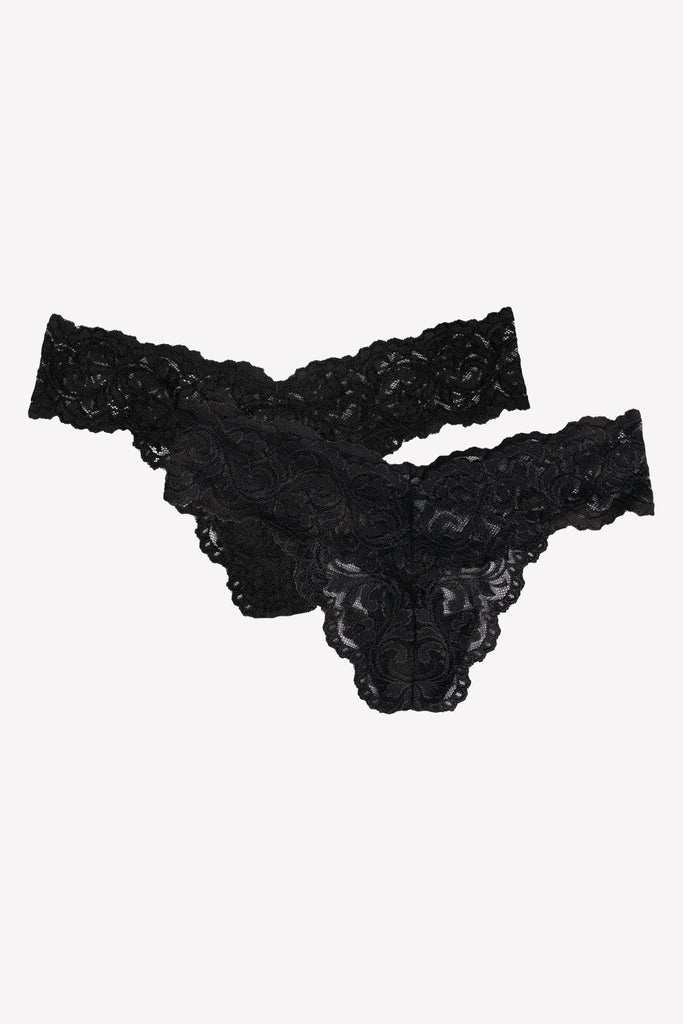 Signature Lace Thong Panty 2 Pack | Black Hue/ Black Hue INT SAS 