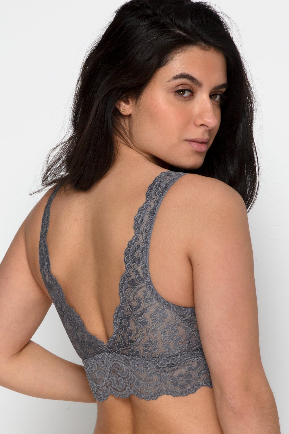 Signature Lace Deep V Bralette | Anthracite Lace Smart & Sexy Signature Lace Deep V Bralette | Anthracite Lace Smart & Sexy