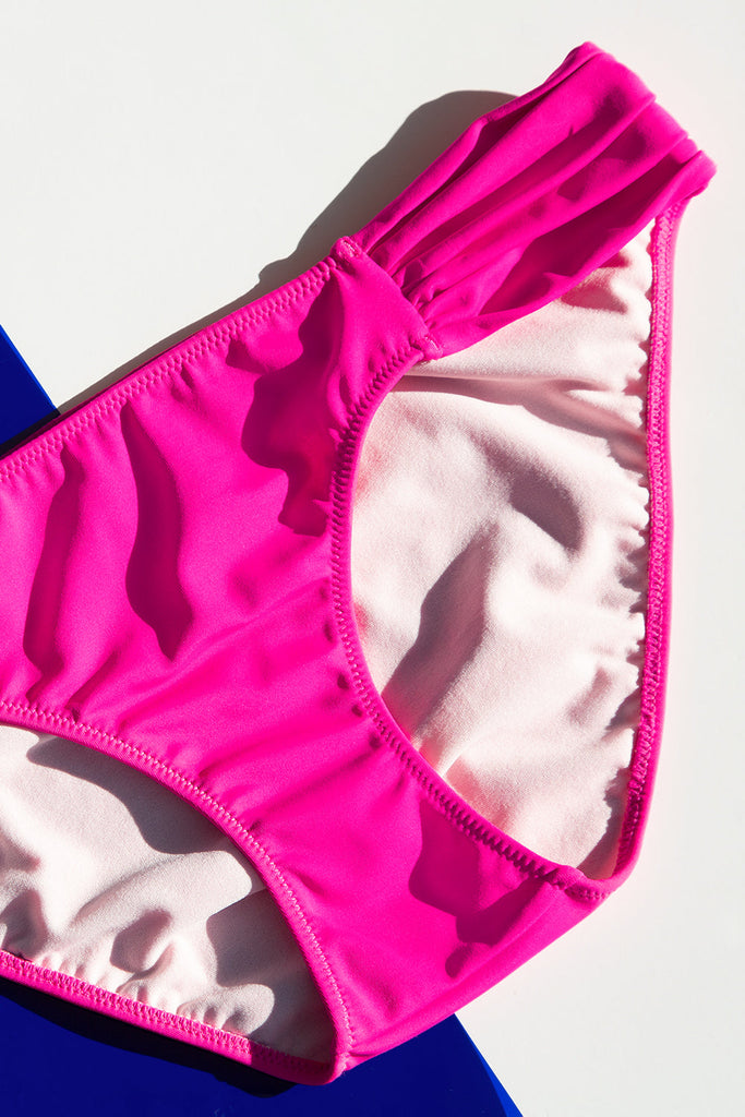 Swim Secret Side Ruched Bikini Bottom | Fuchsia Sizzle SWM SAS 