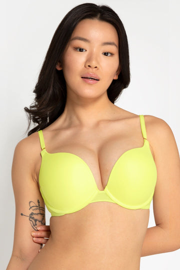 Add 2 Cup Sizes Push-Up Bra | Electric Yellow Mesh BRA SAS Electric Yellow Mesh 32A 