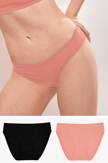 Stretchiest EVER Bikini Panty 2 Pack | Tuscany Clay/Black Hue Stretch PANTY SAS Tuscany Clay/Black Hue Stretch L/XL 