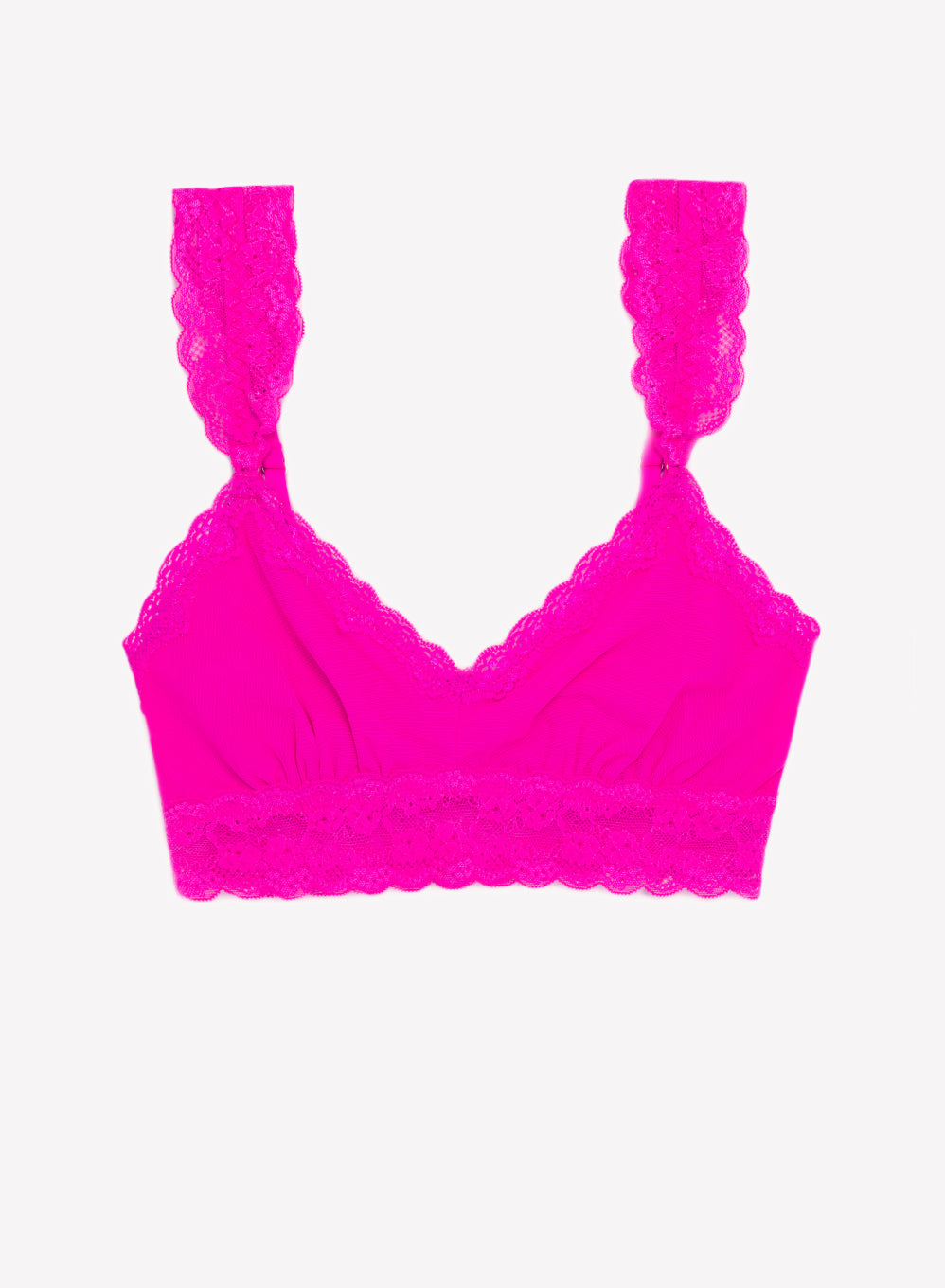 Lace & Mesh Bralette  Electric Pink Mesh – Smart & Sexy