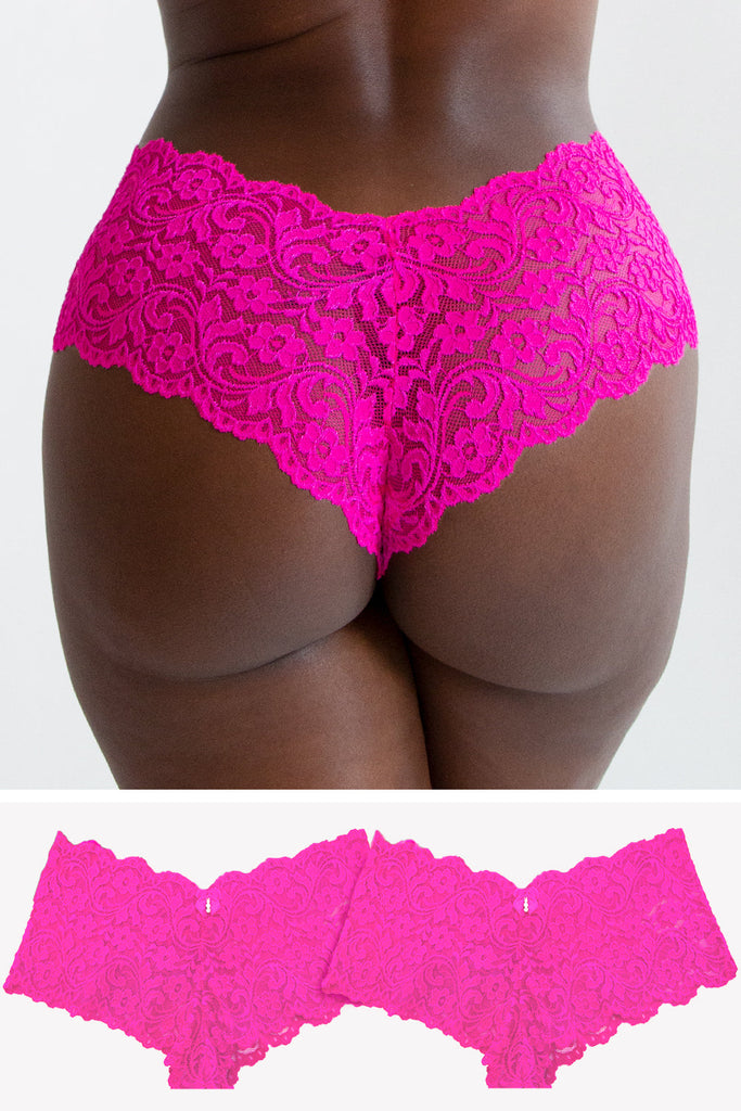 Signature Lace Cheeky Panty 2 Pack | M Pink/ M Pink INT SAS M Pink/ M Pink M 