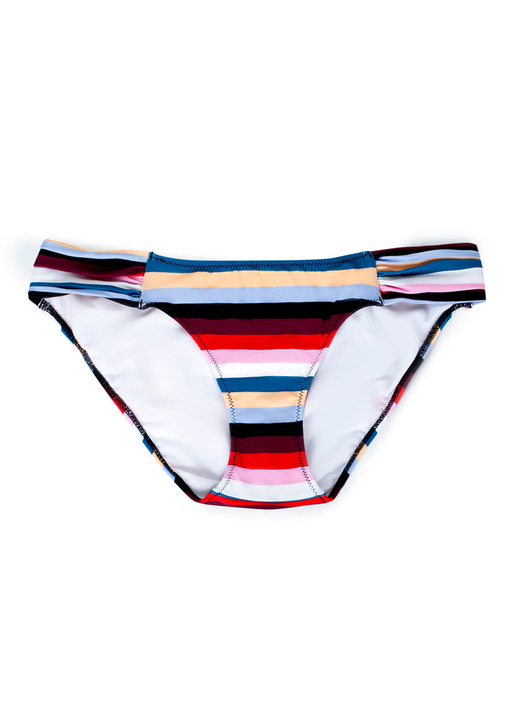 Swim Secret Side Ruched Bikini Bottom | Rhumba Stripes SWM SAS 