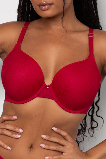 Smooth Lace T-Shirt Bra | No No Red Smooth Lace BRA SAS No No Red (Smooth Lace) 36D